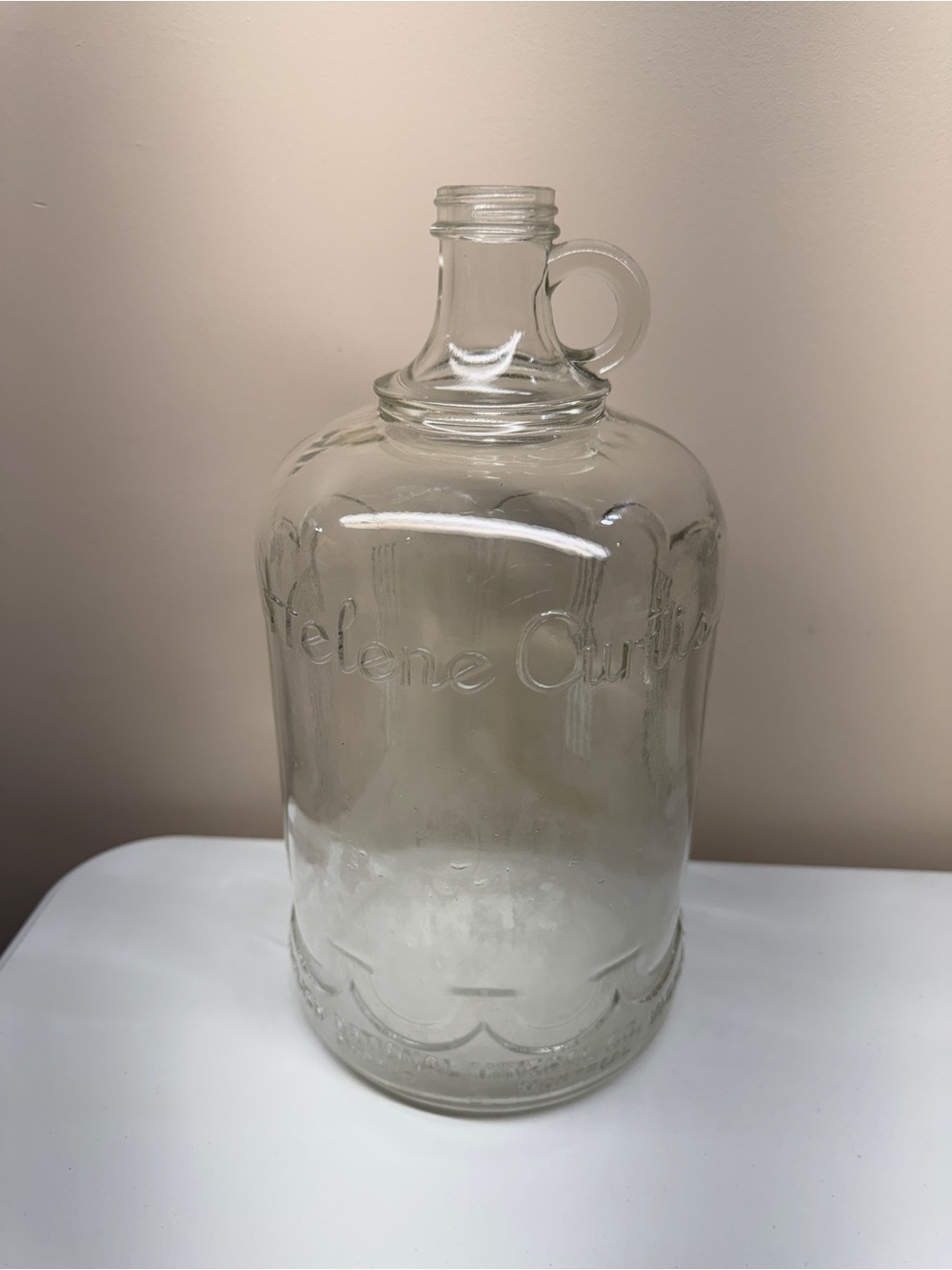 vintage Helene Curtis Beauty Supply clear Glass Jar (One Gallon Bottle?)
